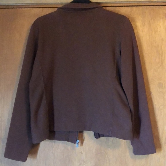 Magellan chocolate brown zip up ribbed knit jacket - Picture 6 of 7